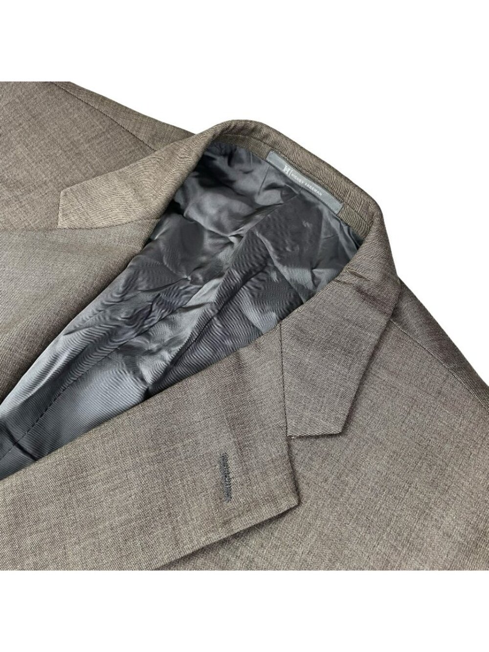 Hickey Freeman Men's 100% Wool 2-Button Blazer Beige/Brown • 46R